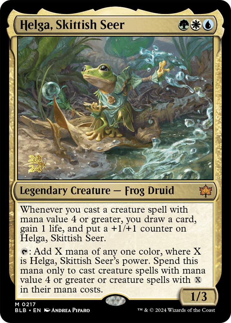 Helga, Skittish Seer [Bloomburrow Prerelease Promos] | Lots Moore NSW