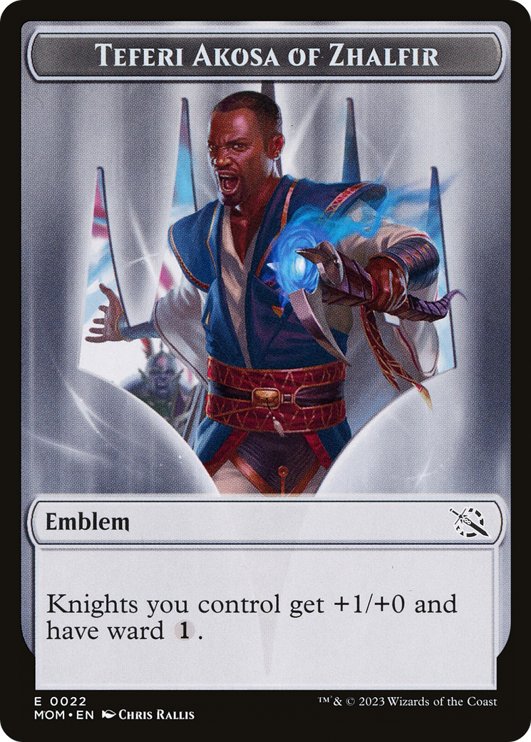 Treasure (21) // Teferi Akosa of Zhalfir Emblem Double-Sided Token [March of the Machine Tokens] | Lots Moore NSW