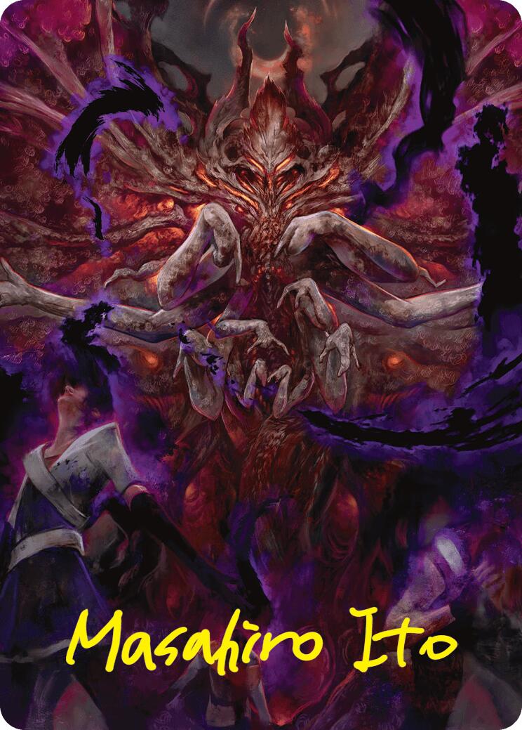 Damnation Art Card (Gold-Stamped Signature) [Duskmourn: House of Horror Art Series] | Lots Moore NSW
