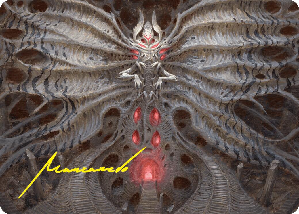 Valgavoth, Terror Eater Art Card (Gold-Stamped Signature) [Duskmourn: House of Horror Art Series] | Lots Moore NSW