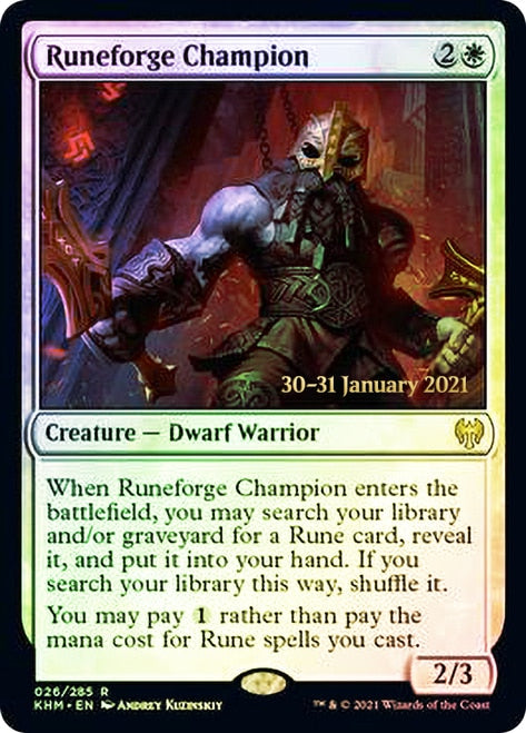 Runeforge Champion [Kaldheim Prerelease Promos] | Lots Moore NSW