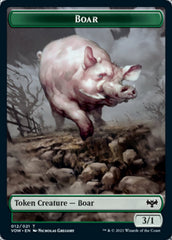 Human (001) // Boar Double-Sided Token [Innistrad: Crimson Vow Tokens] | Lots Moore NSW