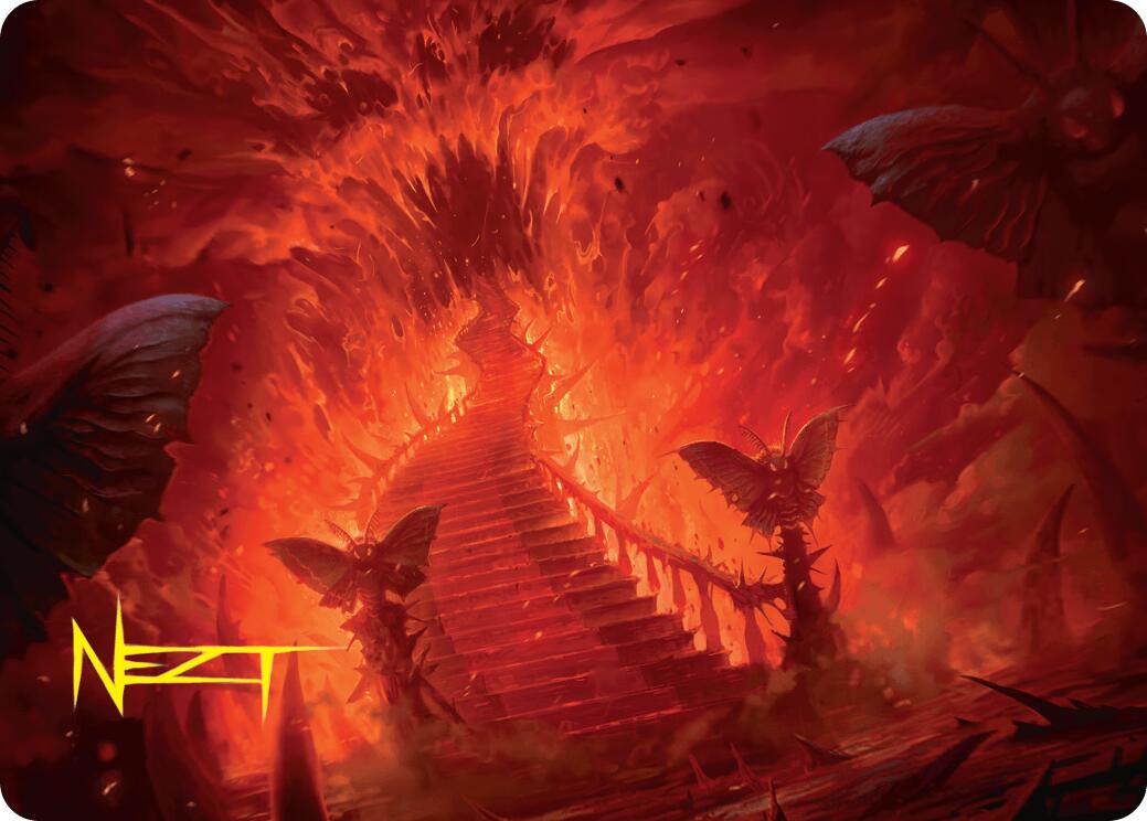 Mountain Art Card (Gold-Stamped Signature) [Duskmourn: House of Horror Art Series] | Lots Moore NSW