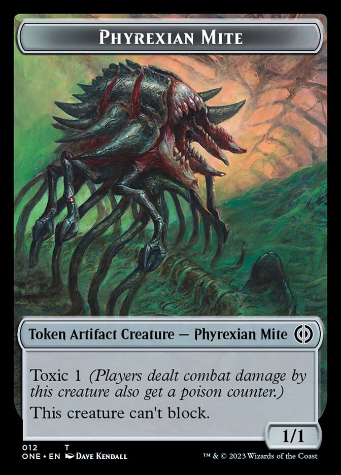 Phyrexian Mite (011) // Phyrexian Mite (012) Double-Sided Token [Phyrexia: All Will Be One Tokens] | Lots Moore NSW