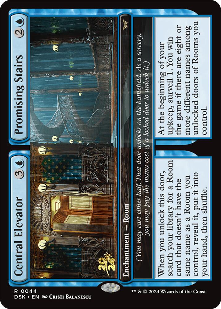 Central Elevator // Promising Stairs [Duskmourn: House of Horror Prerelease Promos] | Lots Moore NSW