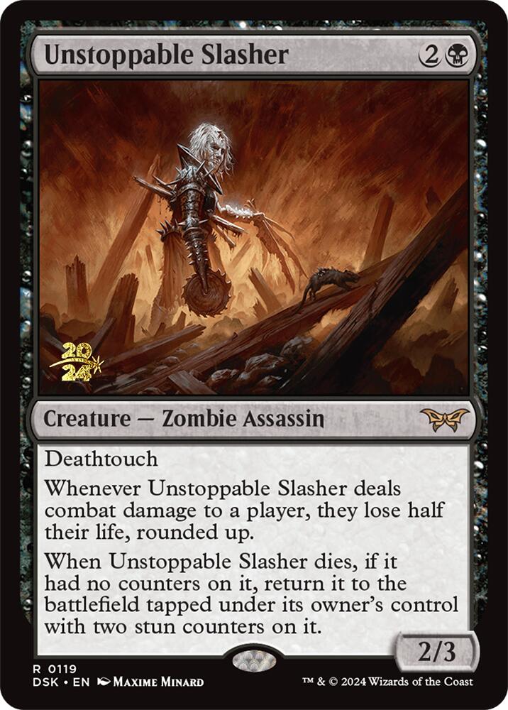 Unstoppable Slasher (0119) [Duskmourn: House of Horror Prerelease Promos] | Lots Moore NSW