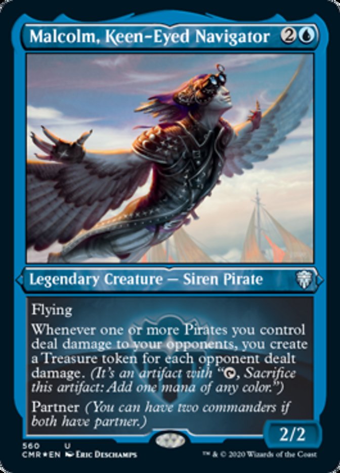Malcolm, Keen-Eyed Navigator (Etched) [Commander Legends] | Lots Moore NSW