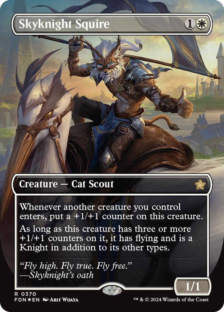 Skyknight Squire (Borderless) (Mana Foil) [Foundations] | Lots Moore NSW