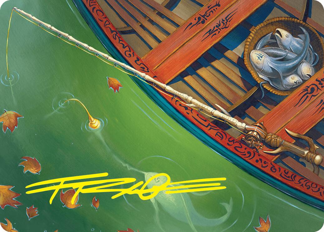 Fishing Pole Art Card (18/54) (Gold-Stamped Signature) [Foundations Art Series] | Lots Moore NSW