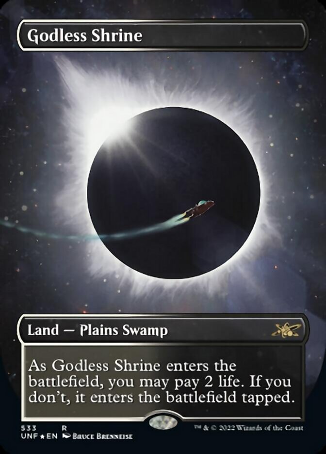 Godless Shrine (Borderless) (Galaxy Foil) [Unfinity] | Lots Moore NSW