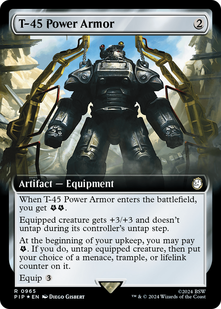 T-45 Power Armor (Extended Art) (Surge Foil) [Fallout] | Lots Moore NSW