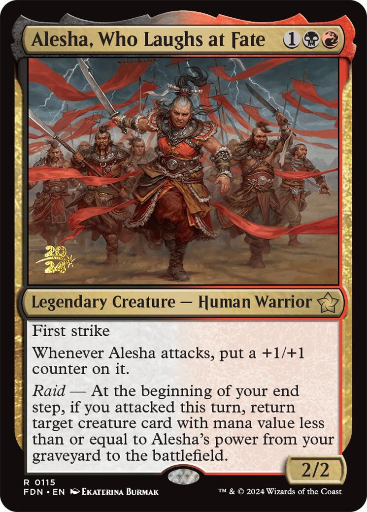 Alesha, Who Laughs at Fate [Foundations Prerelease Promos] | Lots Moore NSW