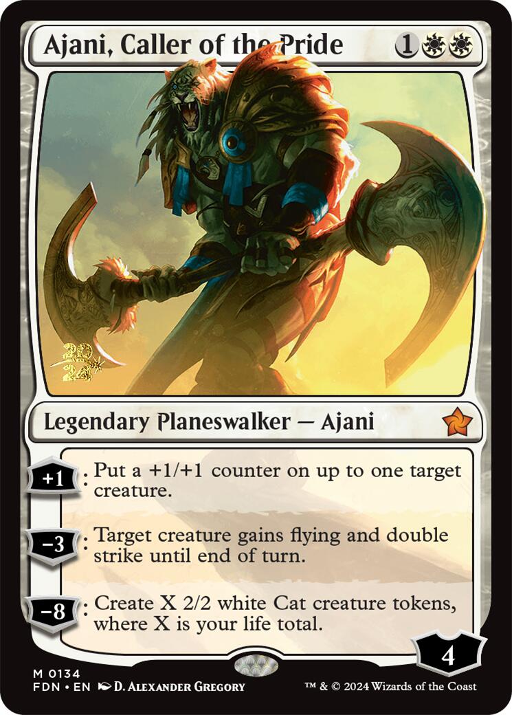 Ajani, Caller of the Pride [Foundations Prerelease Promos] | Lots Moore NSW