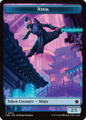 Emblem - Kaito, Cunning Infiltrator // Ninja Doubled-Sided Token [Foundations Tokens] | Lots Moore NSW