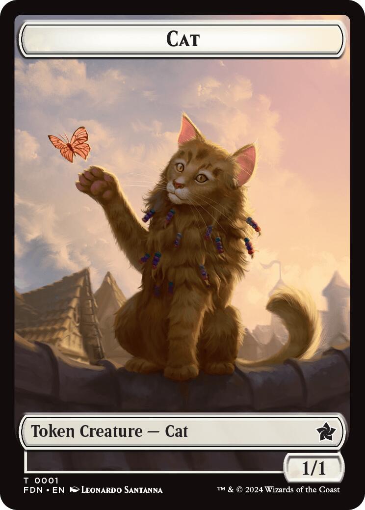 Spirit // Cat (0001) Doubled-Sided Token [Foundations Tokens] | Lots Moore NSW