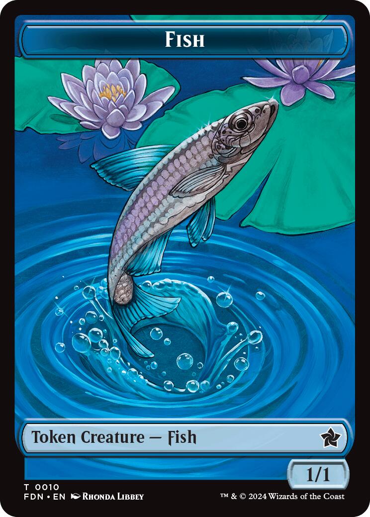 Faerie // Fish Doubled-Sided Token [Foundations Tokens] | Lots Moore NSW