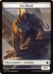 Cat Beast // Dragon (0017) Double-Sided Token [Foundations Tokens] | Lots Moore NSW