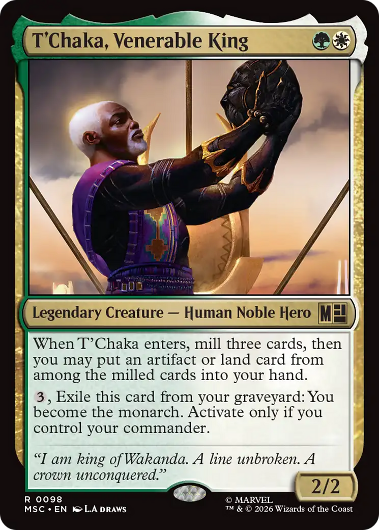 T'Chaka, Venerable King (Surge Foil) [Marvel Super Heroes Commander] | Lots Moore NSW