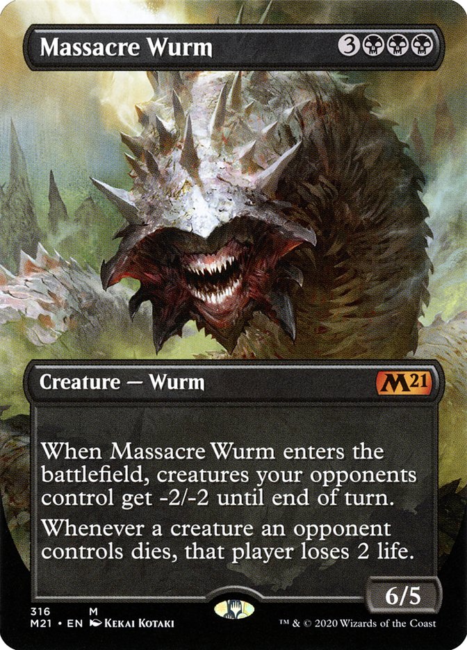 Massacre Wurm (Borderless Alternate Art) [Core Set 2021] | Lots Moore NSW