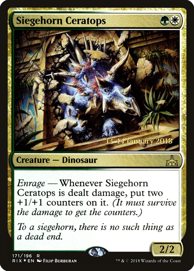 Siegehorn Ceratops [Rivals of Ixalan Prerelease Promos] | Lots Moore NSW