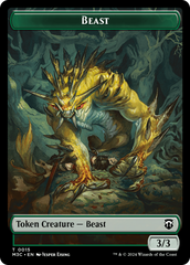 Beast (0015) (Ripple Foil) // Insect (0025) Double-Sided Token [Modern Horizons 3 Commander Tokens] | Lots Moore NSW
