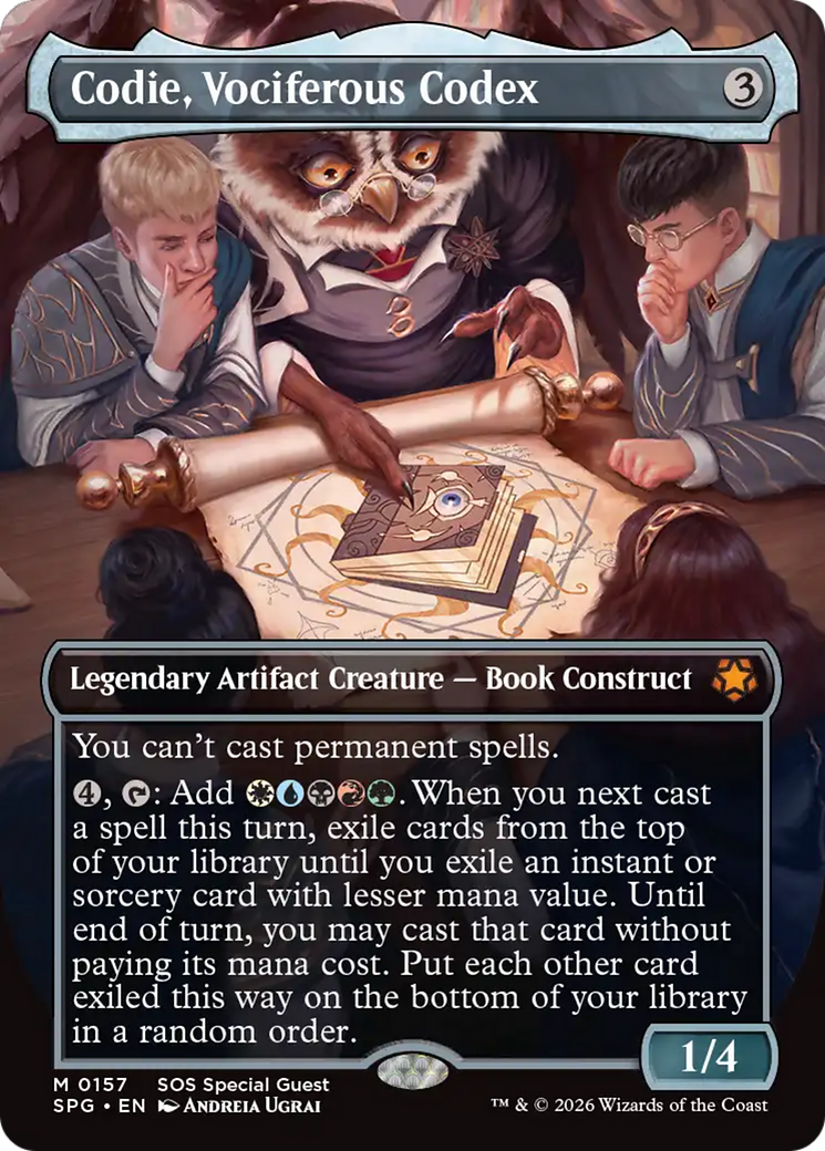 Codie, Vociferous Codex (Borderless) [Secrets of Strixhaven Special Guests] | Lots Moore NSW