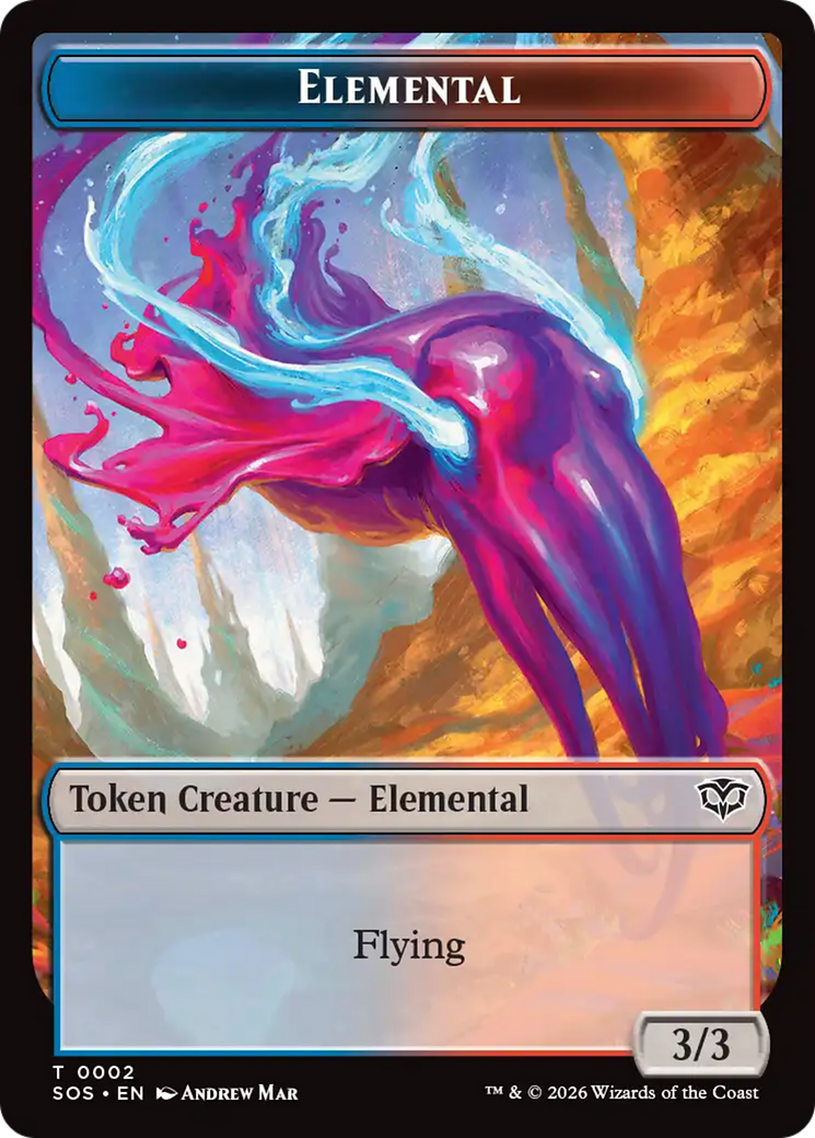 Elemental (0002) // Treasure Double-Sided Token [Secrets of Strixhaven Tokens] | Lots Moore NSW