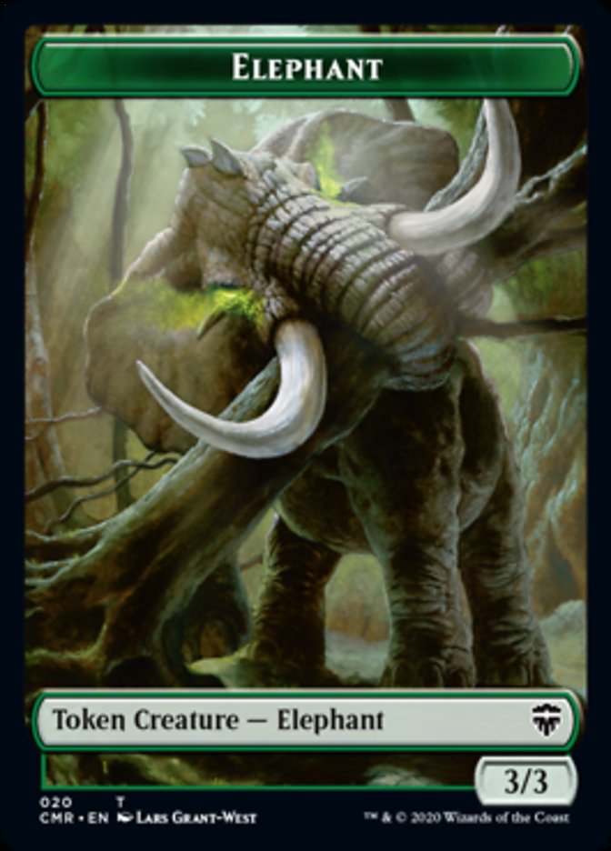 Beast (19) // Elephant Double-Sided Token [Commander Legends Tokens] | Lots Moore NSW