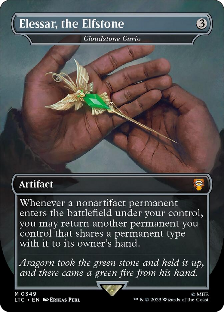 Elessar, the Elfstone - Cloudstone Curio (Borderless) (Surge Foil) [The Lord of the Rings: Tales of Middle-Earth Commander] | Lots Moore NSW
