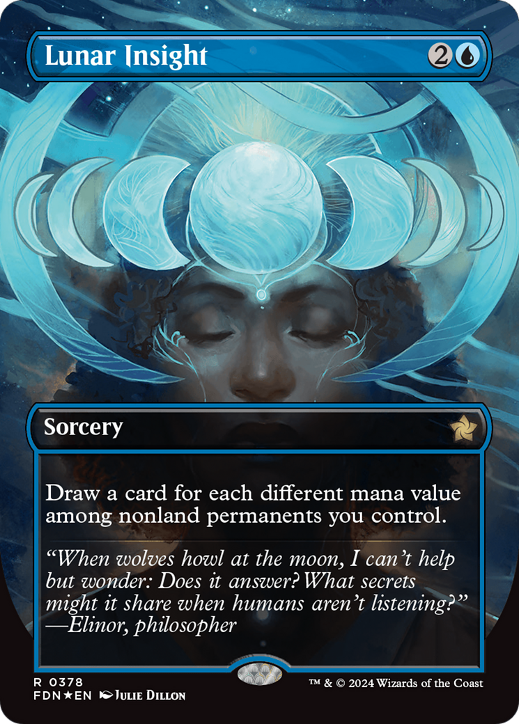 Lunar Insight (Borderless) (Mana Foil) [Foundations] | Lots Moore NSW