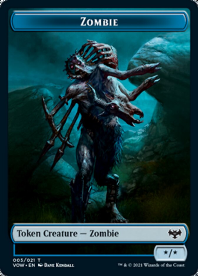 Human (001) // Zombie (005) Double-Sided Token [Innistrad: Crimson Vow Tokens] | Lots Moore NSW
