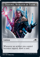 Spirit (002) // Tezzeret, Betrayer of Flesh Emblem Double-Sided Token [Kamigawa: Neon Dynasty Tokens] | Lots Moore NSW
