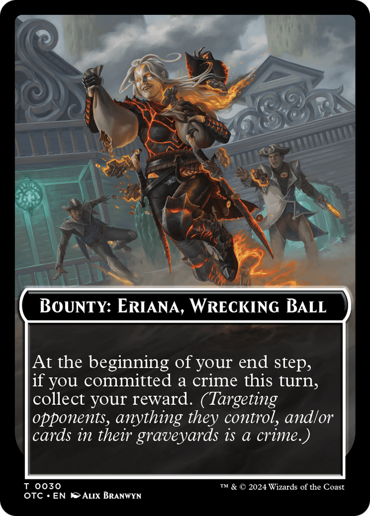 Bounty: Eriana, Wrecking Ball // Bounty Rules Double-Sided Token [Outlaws of Thunder Junction Commander Tokens] | Lots Moore NSW