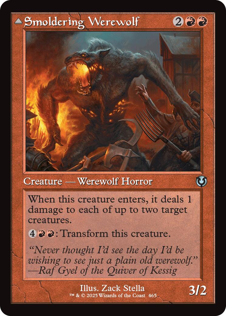 Smoldering Werewolf // Erupting Dreadwolf (Retro Frame) [Innistrad Remastered] | Lots Moore NSW