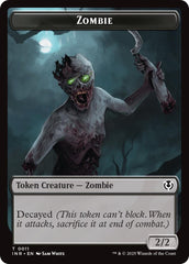 Zombie (0011) // Zombie (0012) Double-Sided Token [Innistrad Remastered Tokens] | Lots Moore NSW