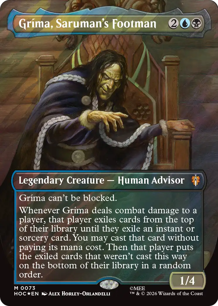 Grima, Saruman's Footman (Borderless) (Surge Foil) [The Hobbit: Eternal-Legal] | Lots Moore NSW
