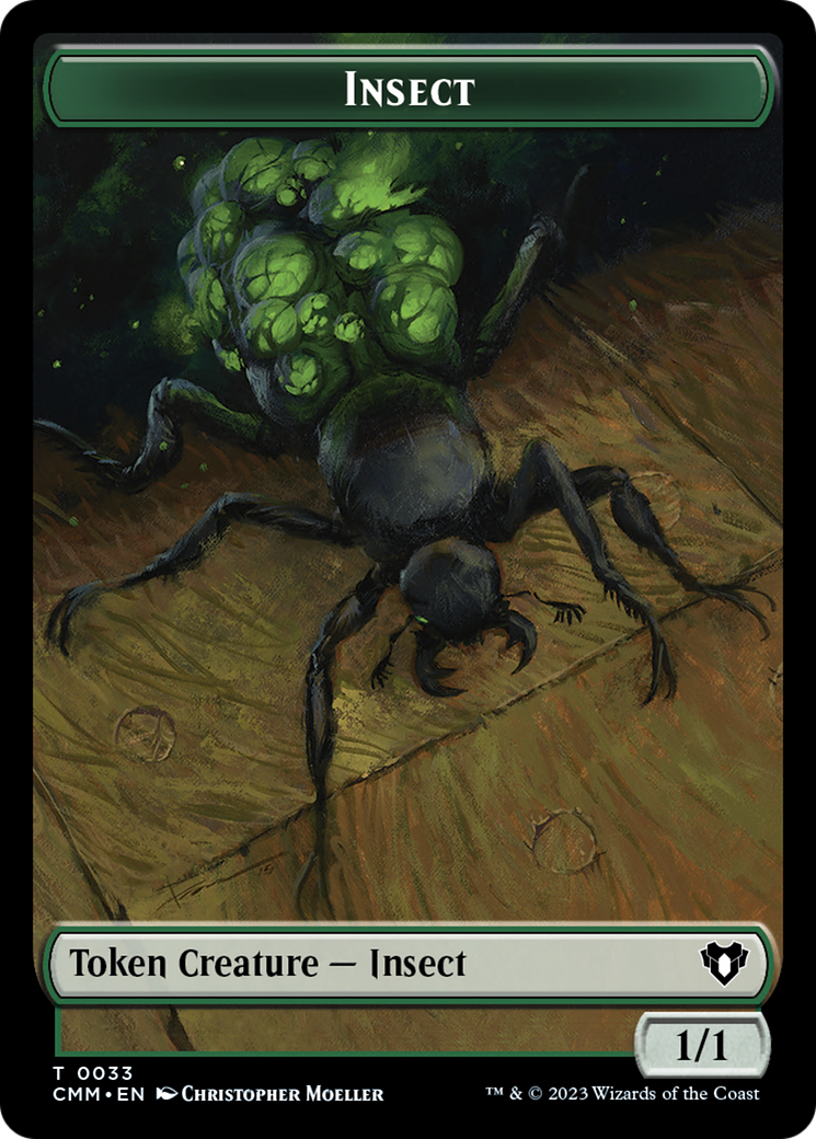 Spirit (0010) // Insect Double-Sided Token [Commander Masters Tokens] | Lots Moore NSW