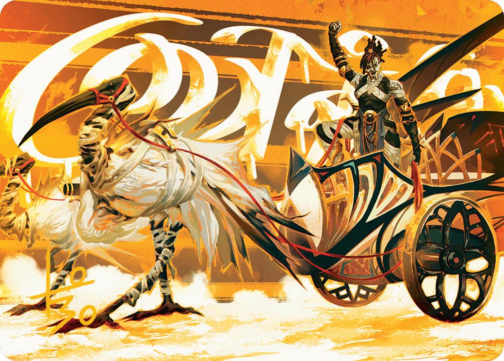 Skyseer's Chariot Art Card (Gold-Stamped Signature) [Aetherdrift Art Series] | Lots Moore NSW
