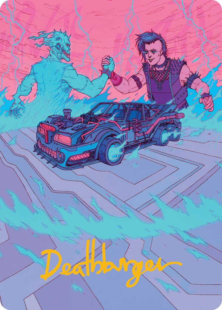 Demonic Junker Art Card (Gold-Stamped Signature) [Aetherdrift Art Series] | Lots Moore NSW