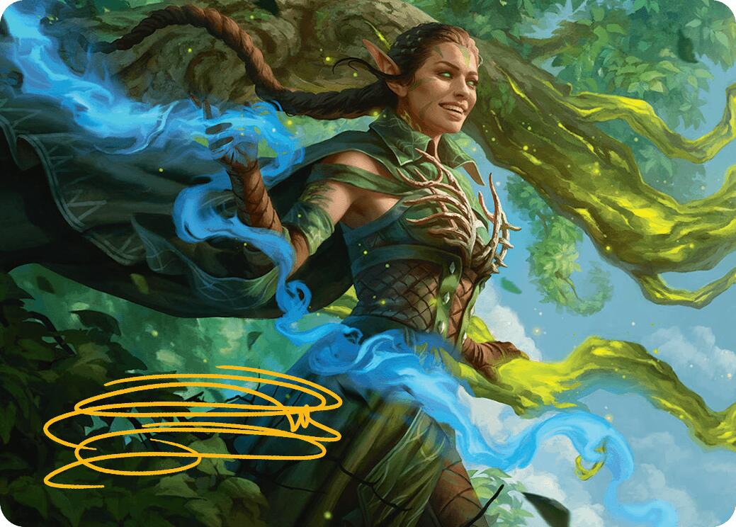 Nissa, Worldsoul Speaker Art Card (Gold-Stamped Signature) [Aetherdrift Art Series] | Lots Moore NSW