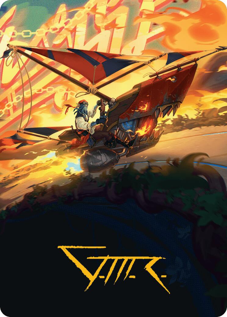 Boosted Sloop Art Card (Gold-Stamped Signature) [Aetherdrift Art Series] | Lots Moore NSW