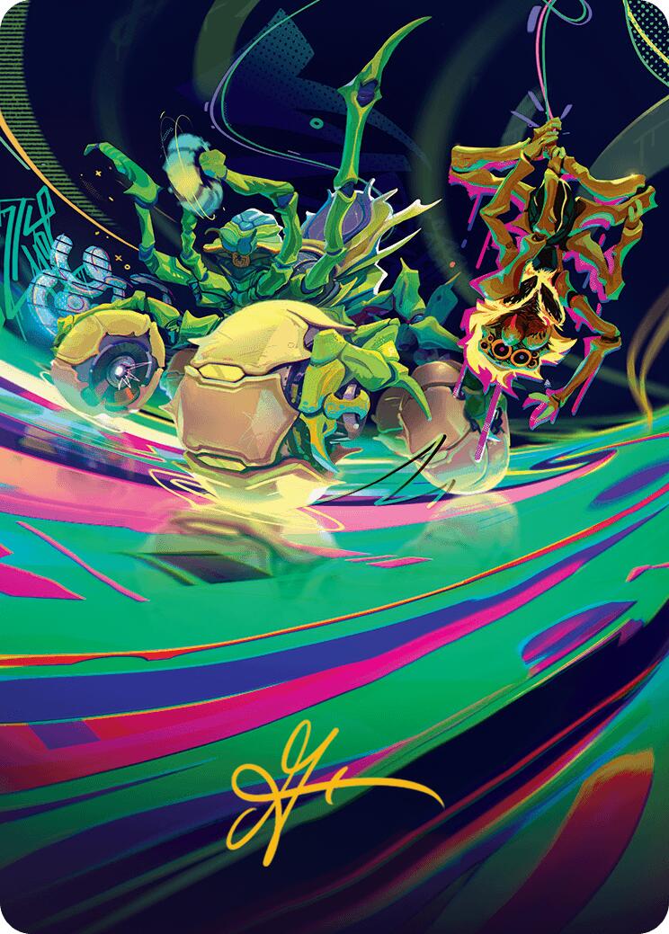 Thundering Broodwagon Art Card (Gold-Stamped Signature) [Aetherdrift Art Series] | Lots Moore NSW