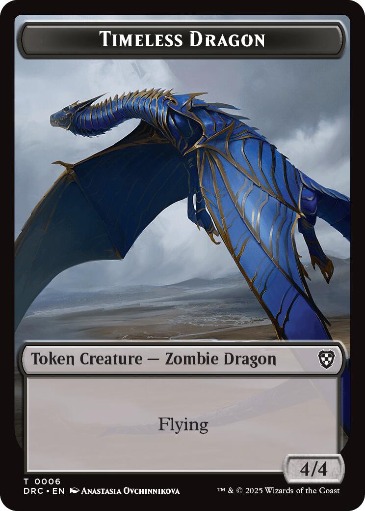 Timeless Dragon // Zombie (0007) Double-Sided Token [Aetherdrift Tokens] | Lots Moore NSW
