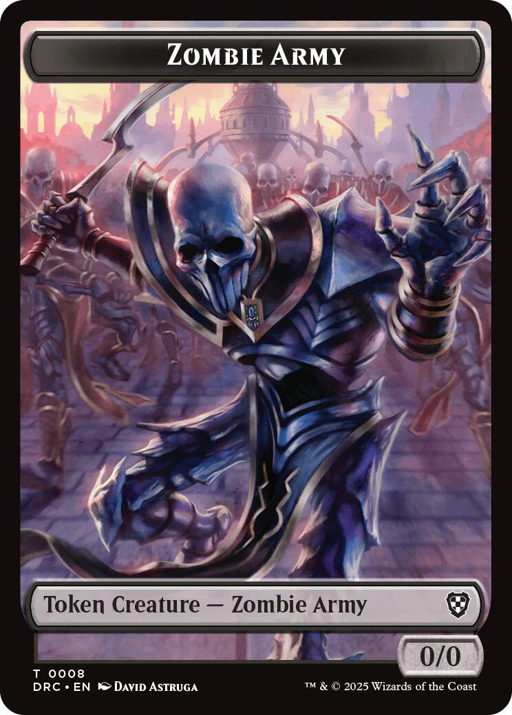 Zombie Army // Zombie Warrior Double-Sided Token [Aetherdrift Tokens] | Lots Moore NSW