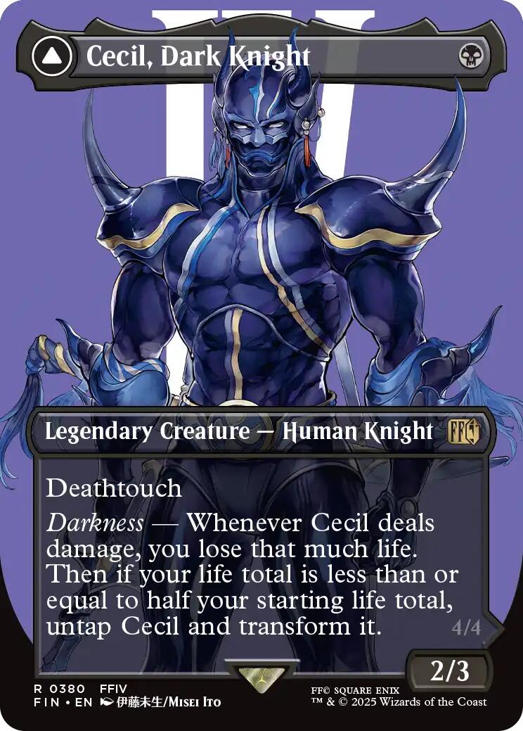 Cecil, Dark Knight // Cecil, Redeemed Paladin (Borderless) [FINAL FANTASY] | Lots Moore NSW