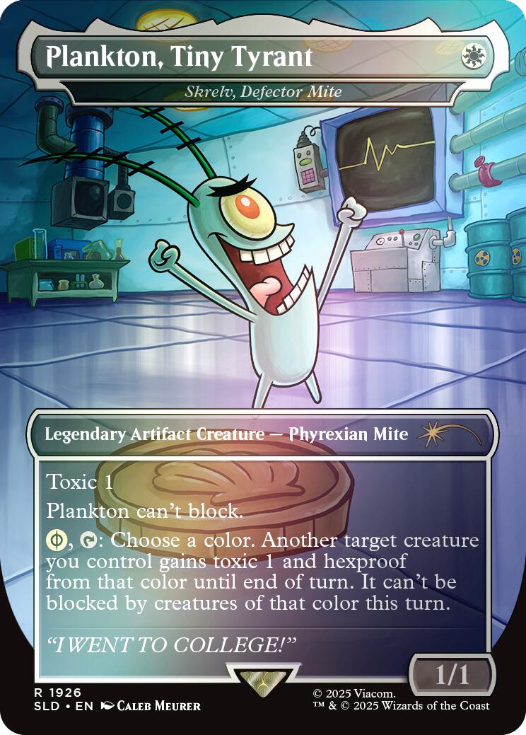Plankton, Tiny Tyrant - Shrelv, Defector Mite (Rainbow Foil) [Secret Lair Drop Series] | Lots Moore NSW