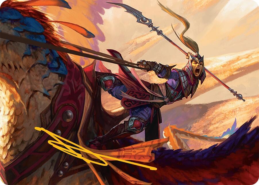 Dragonback Lancer Art Card (3/54) (Gold-Stamped Signature) [Tarkir: Dragonstorm Art Series] | Lots Moore NSW