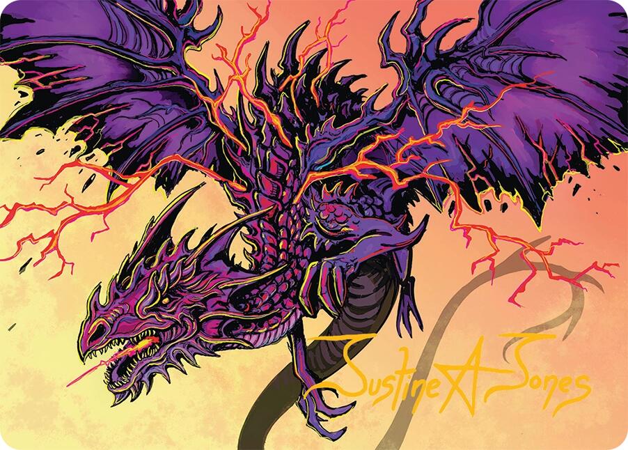 Stormshriek Feral Art Card (35/54) (Gold-Stamped Signature) [Tarkir: Dragonstorm Art Series] | Lots Moore NSW