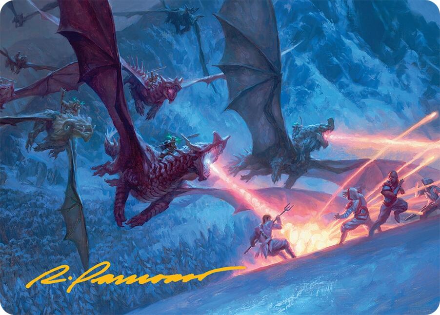 Dragonback Assault Art Card (22/54) (Gold-Stamped Signature) [Tarkir: Dragonstorm Art Series] | Lots Moore NSW