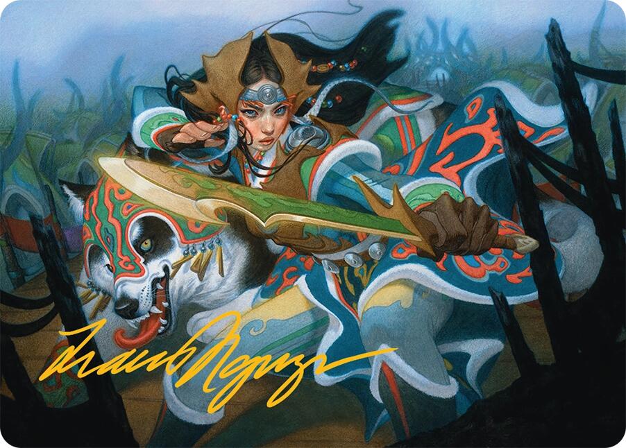 Eshki Dragonclaw Art Card (23/54) (Gold-Stamped Signature) [Tarkir: Dragonstorm Art Series] | Lots Moore NSW